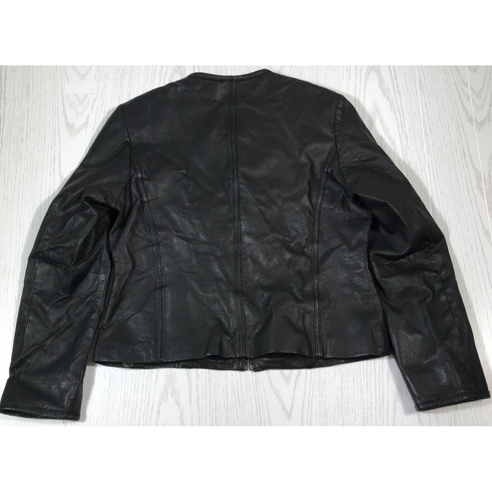 Uniform John Paul Richard Black Leather Jacket Women's 12 Full Zip Moto Goth